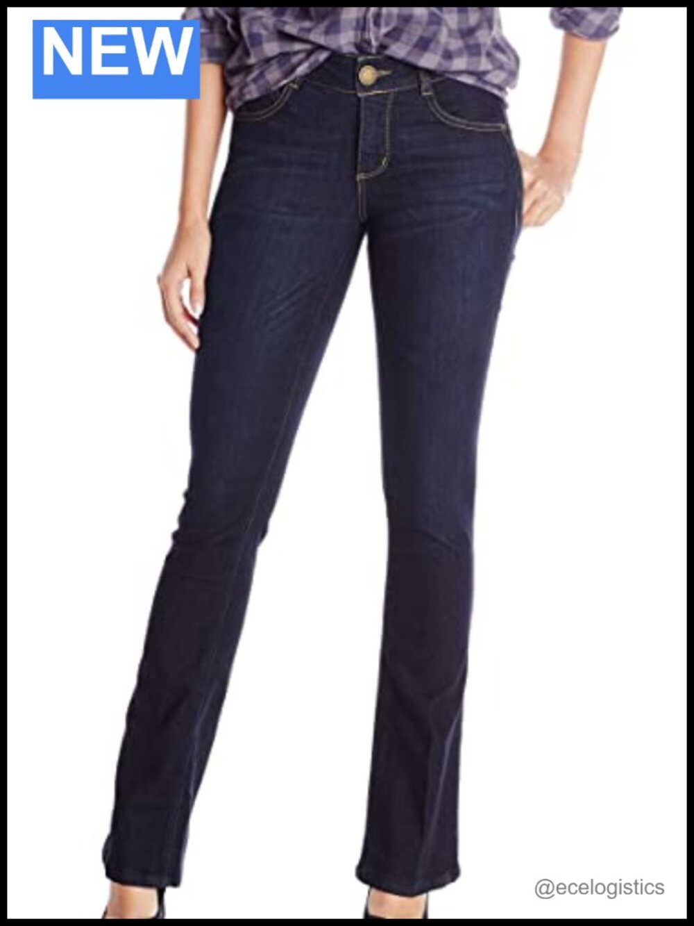 Women's Boot Cut Jeans, Mid Rise, Stretch Denim, Booty Lift